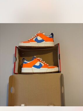 Nike Kids Low-Top Sneakers — Orange & Blue